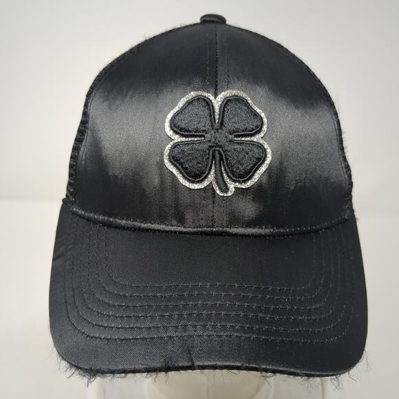 Black Clover Slideback Trucker Hat Black One Size Adjustable Mesh Back 6 Panel - Picture 2 of 10